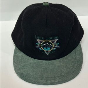 NEW BANFF Canada Lake Louise Logo Baseball Cap Hat 80% Wool & Genuine Suede VTG